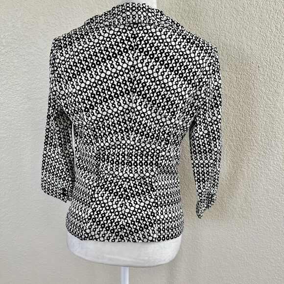 Cabi #298 Du Jour Career Blazer Jacket Size 4 White Black Pockets Button Front - Picture 5 of 14
